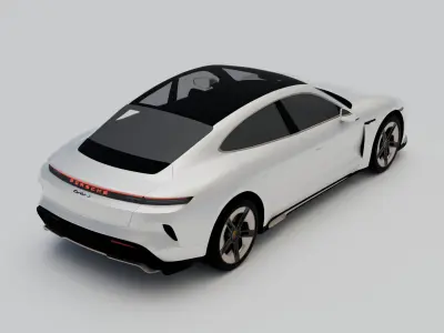 Porsche Taycan Turbo S 2024 Low-poly 3D model