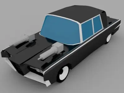 11 pop culture cars Low-poly 3D model
