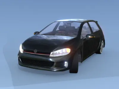 2016 Volkswagon GOLF GTI BLACK 3D model