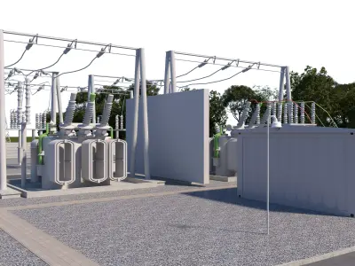 Electrical power substation 06 3D model