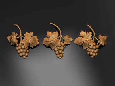 Bunch of grapes vine Decor elements 3D print model