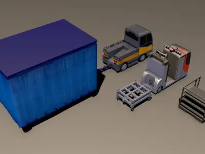 Electric Tractor Low-poly 3D model