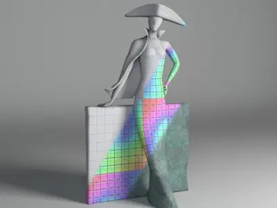 Bronze statuette - Maya V-Ray - PBR - 47 cm - 18 inches 3D model