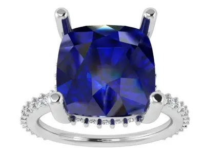Cushion Cut Ring 4212 3D print model