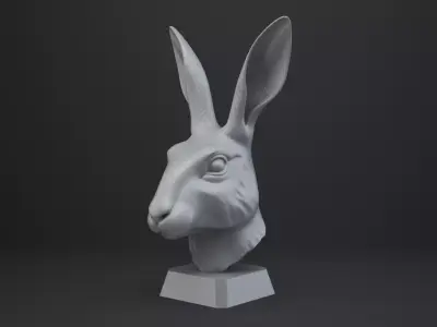 Rabbit Bust - Animal Figurine 3D print model