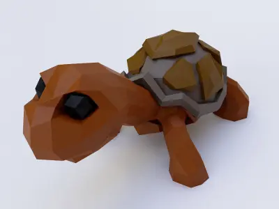 Turtle toon 3d model  Low-poly 3D model
