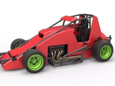 Pavement Sprint car Scale 1 to 25 3D print model