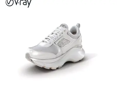 Modern White Sneaker Mesh Design model pack Low-poly 3D model
