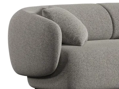 Auburn Performance Fabric Curve 3 Seater Sofa 3D model