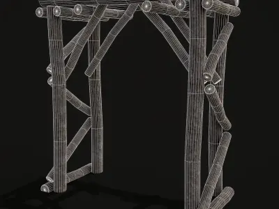 Primitive Log Archway Low-poly 3D model