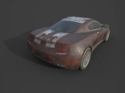 Generic Sport Car Rusty 3D Model Pack