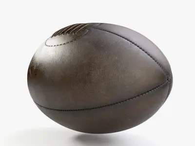 Retro Leather Rugby Ball 3D model