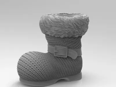 christmas succulent vase paper noel plant 3D print model