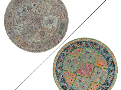 Round Rug Set 25 3D model