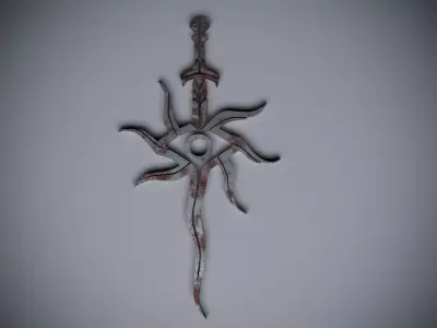 Sword with star Free 3D model