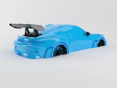 The silhouette of the car 2023 Porsche 911 GT3 RS 3D print model