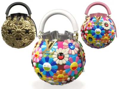 Louis Vuitton x Murakami Artycapucine Capubloom Bag Low-poly 3D model