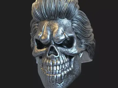 Skull ring jewelry bearded vol4 3D print model