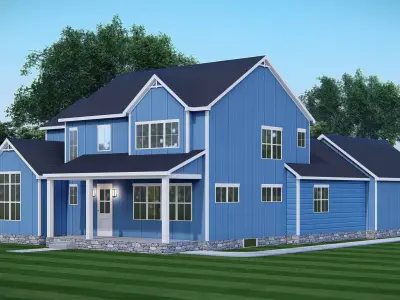 Traditional American Home Architectural Visualization 3D model