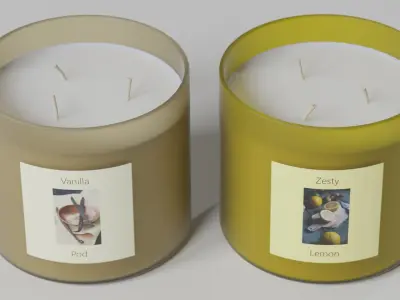 3-Wick Jar Candles 3D model