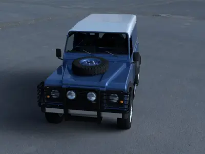 Land Rover Defender 90 Hard Top w interior HDRI 3D model