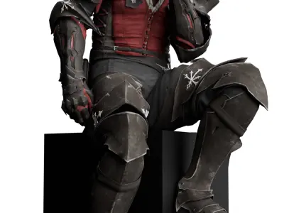 Clive Rosfield Hairs Outfit and  Character 3d Model 3D model