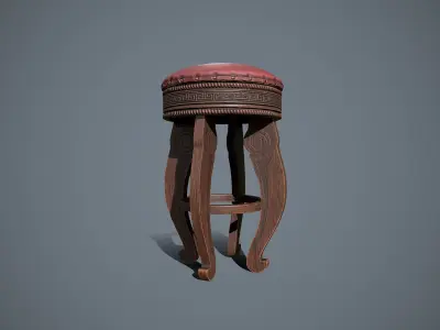 Leather stool Free low-poly 3D model