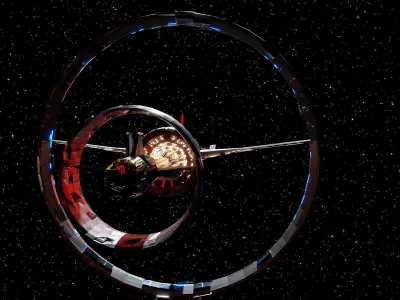 Nero Falcon SpaceShip Low-poly 3D model