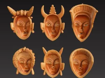 African Tribal Mask Collection  Vol2 3D print model