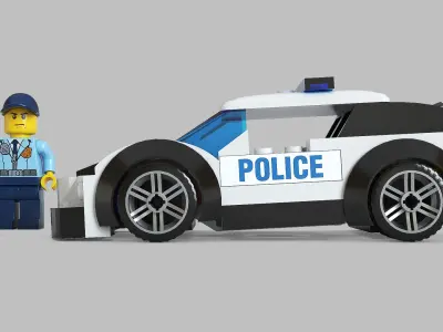 Lego Police Low-poly 3D model