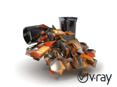 Jumbled Trash Assembly Waste Model Pack Low-poly 3D model