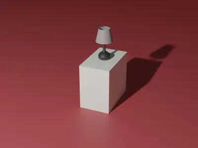 Night stand with a lamp on it 3D model