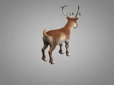Reindeer or Christmas Deer Low-poly 3D model