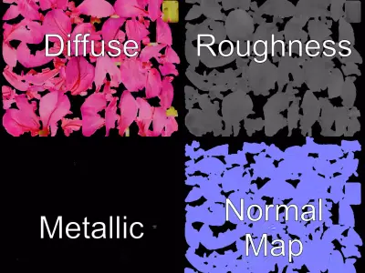 Pink Hibiscus model pack Low-poly 3D model