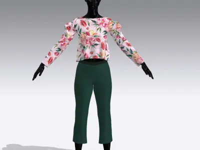 Woman Cloth Dress Low-poly 3D model