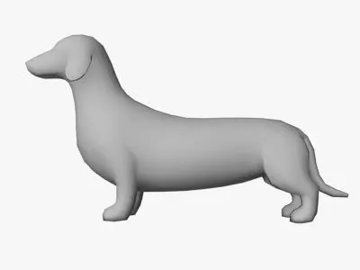 Low Poly Dachshund Low-poly 3D model