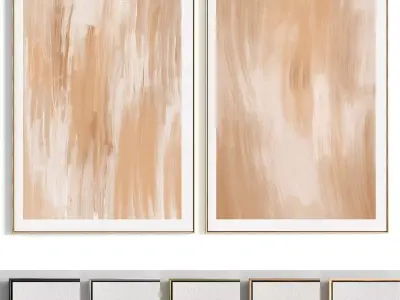 Plaster Two Photo Frame 314 Low-poly 3D model
