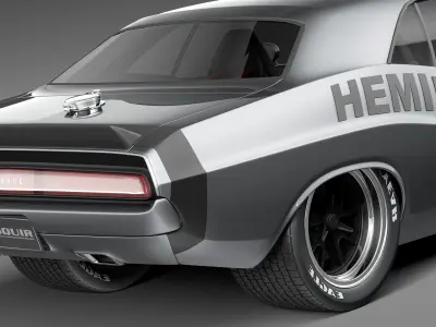 Dodge Challenger 1970 ProTouring Custom 3D Model 3D model