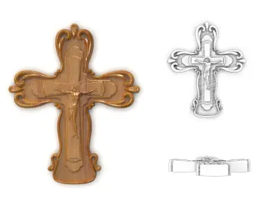 Cross 3D print 3D model wooden 3D model