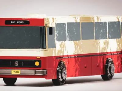 Classic Bus 1978 Low-poly 3D model