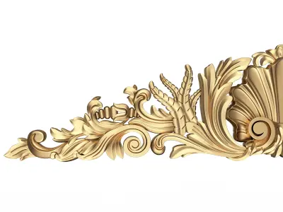 Carved Plaster Molding Decoration 017 Low-poly 3D model