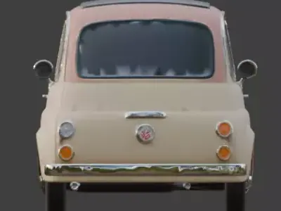 Pastel Cartoon Family Car 3D Model Low-poly 3D model