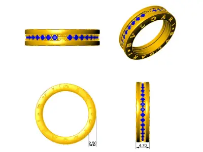 N012 Fashionable wedding ring 3D print model