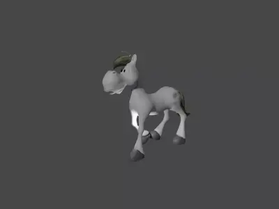 Hourse donkey Low-poly 3D model