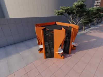 Modern Kiosk Design 3D model