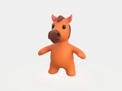 Little animal baby - Horse cute - Animated Low-poly 3D model