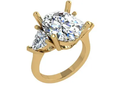 3 Stone Basket Setting Ring 4178 3D print model