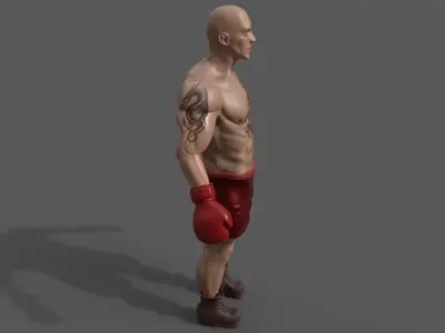 Boxing man model Low-poly 3D model