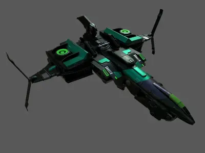 Spaceship Commander Starship combat low poly space fantasy  Low-poly 3D model
