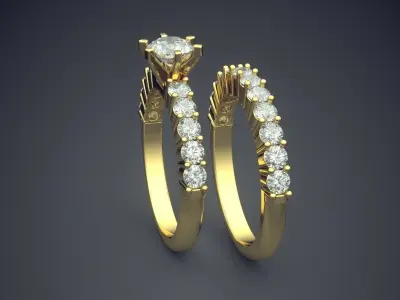 Two Luxury Ring Combo With Diamonds CAd 3678 3D print model